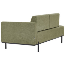 Beliani Chaise Longue Savasse Faux Linen Green - thumbnail 5