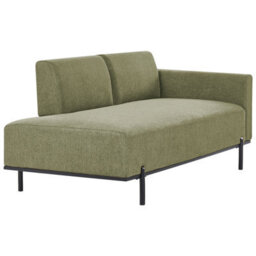 Beliani Chaise Longue Savasse Faux Linen Green - thumbnail 4