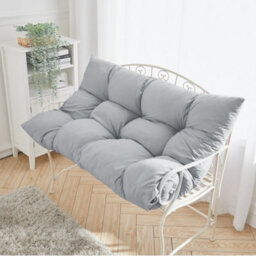 Living And Home Light Grey Rectangular Outdoor Garden Tufted Bench Cushion Seat Pad 120 X 80 Cm