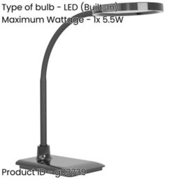 Loops 2 Pack Stylish Modern Black Led Table Lamp For Indoor Home Decor - thumbnail 2