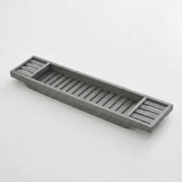 Bamboo Bathtub Caddy Tray Adjustable Bath Rack With Book Holder, Tablet Stand And Wine Glass Slot Grey - thumbnail 1