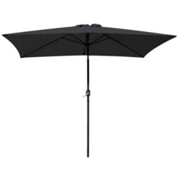 Rinse Bathrooms Outdoor Patio Garden Parasol 3X2M Sun Shade Umbrella Canopy W/crank Tilt Uv Protection Black - thumbnail 2