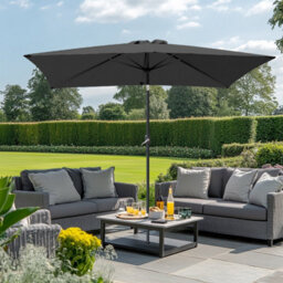Rinse Bathrooms Outdoor Patio Garden Parasol 3X2M Sun Shade Umbrella Canopy W/crank Tilt Uv Protection Black
