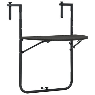 Berkfield Hanging Balcony Table Brown 60X64X83.5 Cm Plastic Rattan Look - image 1