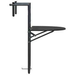 Berkfield Hanging Balcony Table Brown 60X64X83.5 Cm Plastic Rattan Look - thumbnail 3