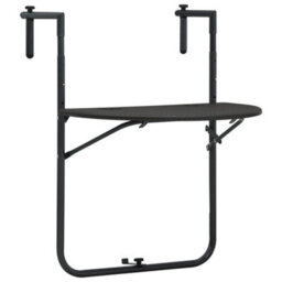 Berkfield Hanging Balcony Table Brown 60X64X83.5 Cm Plastic Rattan Look - thumbnail 1