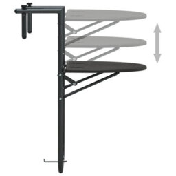 Berkfield Hanging Balcony Table Brown 60X64X83.5 Cm Plastic Rattan Look - thumbnail 5
