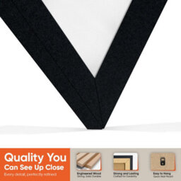 "AK Frames 25X17"" Black Sleek Vinyl Record Frame With White Mount For 12 Inch Lp Cover & Disc - Overlapped Design" - thumbnail 3