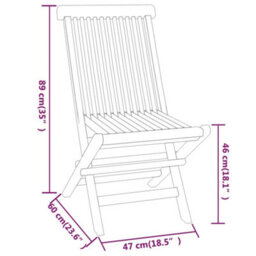 Berkfield 3 Piece Garden Dining Set Solid Wood Teak - thumbnail 9