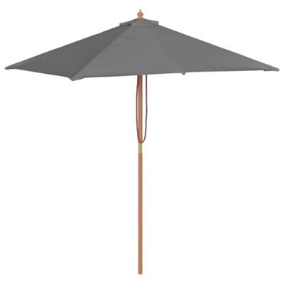 Berkfield Elegant Outdoor Parasol With Wooden Pole 150X200 Cm Anthracite - image 1