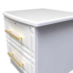 Norfolk 2 Drawer Bedside Cabinet - Lockable In White Ash (Ready Assembled) - thumbnail 4