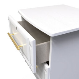 Norfolk 2 Drawer Bedside Cabinet - Lockable In White Ash (Ready Assembled) - thumbnail 5