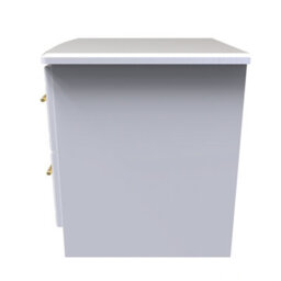 Norfolk 2 Drawer Bedside Cabinet - Lockable In White Ash (Ready Assembled) - thumbnail 2