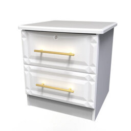 Norfolk 2 Drawer Bedside Cabinet - Lockable In White Ash (Ready Assembled) - thumbnail 3