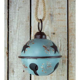 Giant Metal Christmas Bauble Decoration With Star Design Grey/blue - thumbnail 2