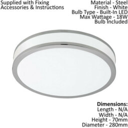 Elegant Wall And Ceiling Led Light In White And Chrome Finish - thumbnail 2