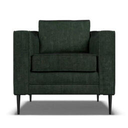 Aspen Green Velvet Armchair, Uk Made, Reversible Foam Cushions, Piped Detailing,black Metal Stiletto Legs,comfortable Lounge Chair - thumbnail 4