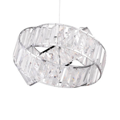 First Choice Lighting Clear Jewelled Layered Twist Ceiling Light Shade - image 1