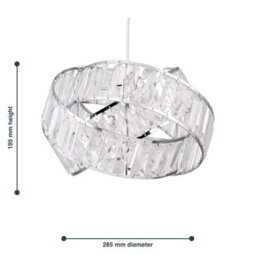 First Choice Lighting Clear Jewelled Layered Twist Ceiling Light Shade - thumbnail 4