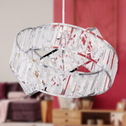 First Choice Lighting Clear Jewelled Layered Twist Ceiling Light Shade - thumbnail 3