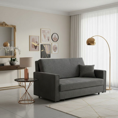 Viva Bis Iii Premium Sofa Bed For Living Room Chipboard Frame Polyurethane Foam Wave Springs 153X85X98Cm Grey - image 1