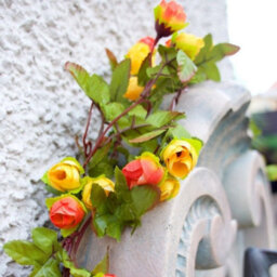 Best Artificial 7Ft Yellow Silk Mini Rose Flower Garland - thumbnail 2