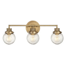 Luminosa Lighting Elstead Hinkley Poppy Bathroom Wall Lamp Heritage Brass, Ip44