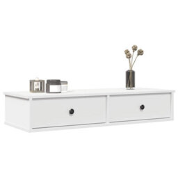 Vidaxl Wall Shelf With Drawers White 100X37.5X19 Cm Engineered Wood - thumbnail 1