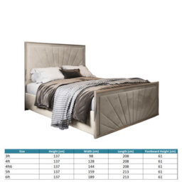 Roxy Upholstered Soft Velvet Metal Cream Bed Frame - thumbnail 4