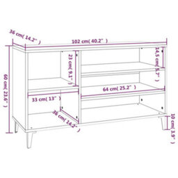 Walplus Shoe Cabinet Brown Oak 102X36X60 Cm Engineered Wood - thumbnail 8
