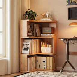 3-Tier Wooden Corner Bookcase - 40X40Cm Shelving Unit For Home/school Book Storage Cabinet