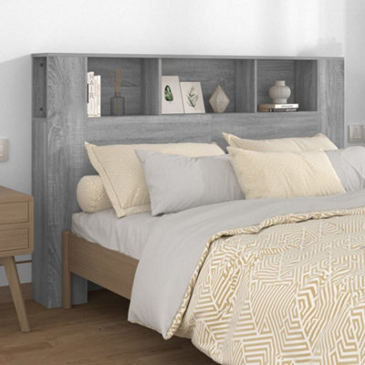 Vidaxl Headboard Cabinet Grey Sonoma 160X18.5X104.5 Cm - image 1