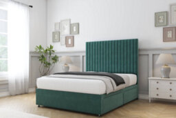 "Comfort Denver Emerald Plush Divan Bed Set No Drawers - 54"" Floor Standing 4' Small Double" - thumbnail 2