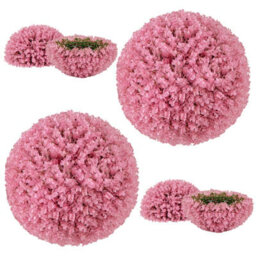 Costway 2 Pcs Artificial Plant Topiary Balls 44Cm Faux Pink Eucalyptus Decorative Balls - thumbnail 2