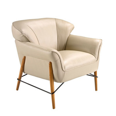 Angel Cerda Elegant Sand Leather Armchair With Modern Design - image 1