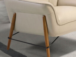 Angel Cerda Elegant Sand Leather Armchair With Modern Design - thumbnail 4