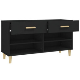 Berkfield Shoe Cabinet Black 102X35X55 Cm Engineered Wood - thumbnail 7