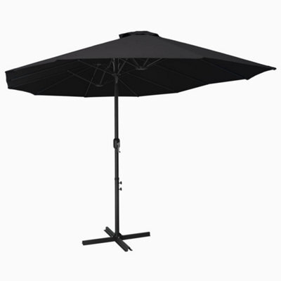 Berkfield Outdoor Parasol With Aluminium Pole 460X270 Cm Black - image 1