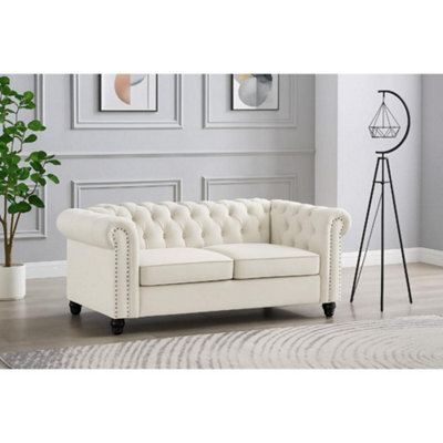 Home Detail Chester 2 Seater Sofa, Cream Velvet - image 1