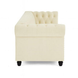 Home Detail Chester 2 Seater Sofa, Cream Velvet - thumbnail 4