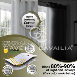 Gc Gaveno Cavailia Silver Blackout Eyelet Curtains 66X72 Inches 80-90% Black Out Thermal Ring Top Curtain Pair Window - thumbnail 6