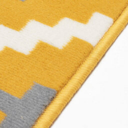 Bravich Hard Wearing Hessian Backed Stair Runner Kitchen Mat - Texas Yellow & Grey Geometric Tiles - 60X150Cm (2'x5') - thumbnail 9