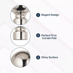 Bedlooms Metal Curtain Pole 28mm- Plain Ball Finials 60mm With Strong Extendable Durable Rod Brushed Silver 70-120 Cm - thumbnail 5