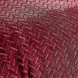 Embossed Sherpa Fleece Duvet Cover Set - Super-Soft Faux Fur With Matching Pillowcase - Single Burgundy - thumbnail 2