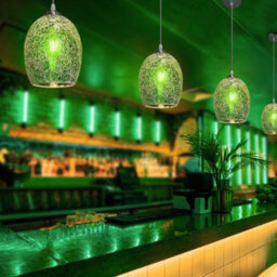 Long Life Lamps Company Vintage Ceiling Crackle Green Mosaic Glass Pendant Light K424 - thumbnail 9