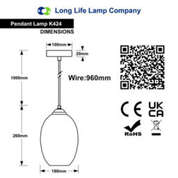 Long Life Lamps Company Vintage Ceiling Crackle Green Mosaic Glass Pendant Light K424 - thumbnail 2