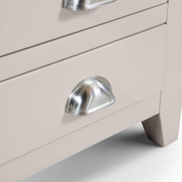 Julian Bowen Richmond Dressing Table With 8 Storage Drawers, Grey, Solid Oak Wood, Fully Assembled, Height: 75 X Width: 142 X Depth: 44Cm - thumbnail 5