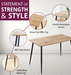Hallowood Furniture Cullompton Small Rectangular Dining Table 120Cm With 4 Taupe Faux Leather Chairs - thumbnail 4
