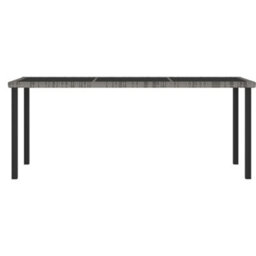 Berkfield 9 Piece Outdoor Dining Set With Cushions Poly Rattan Grey - thumbnail 4