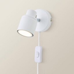 Valuelights Benton White Plug In Wall Spotlight And Bulb - thumbnail 6